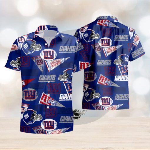 New York Giants Logo And Helmet Hawaiian Shirt Summer Shirt