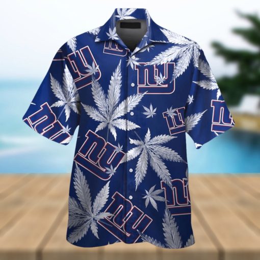 New York Giants Short Sleeve Button Up Tropical Hawaiian Shirt