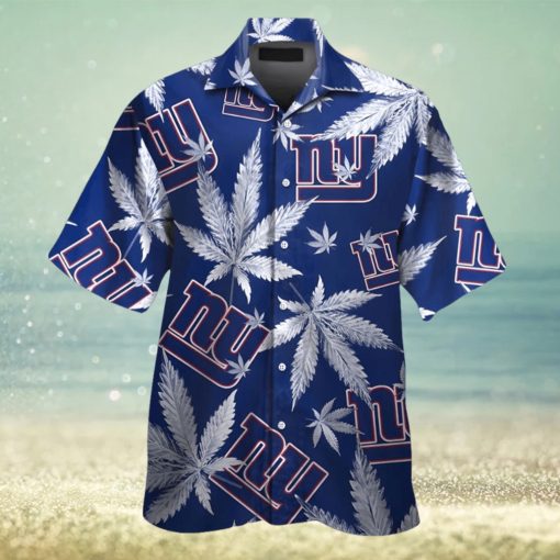 New York Giants Short Sleeve Button Up Tropical Hawaiian Shirt