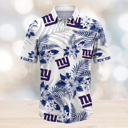 New York Giants Tropical Hibiscus Pattern Trending Summer Gift Hawaiian Shirt