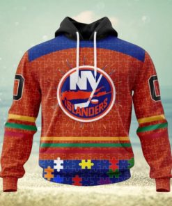 New York Islanders Hoodie Specialized Design With Fearless Aganst Autism Concept Hoodie