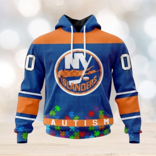 New York Islanders Hoodie Specialized Unisex Kits Hockey Fights Against Autism Hoodie