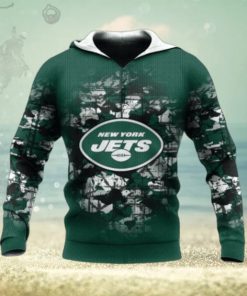 New York Jets Camouflage Vintage NFL Hoodie 3D
