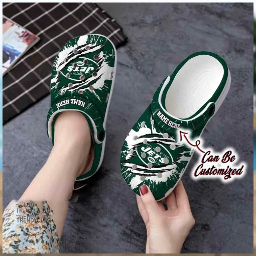 New York Jets Crocs Football Ripped Claw Clog Shoes Gift
