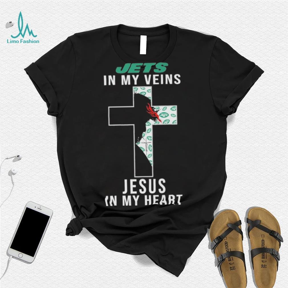 New York Jets in My Veins Jesus in My Heart 2024 Shirt New York Jets in My Veins Jesus in My Heart 2024 Shirt