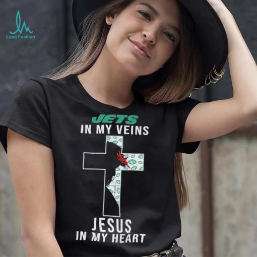 New York Jets in My Veins Jesus in My Heart 2024 Shirt
