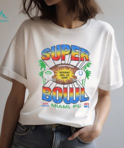 New York Jets vs Indianapolis Colts super bowl LIII Miami Florida AFL NFL shirt