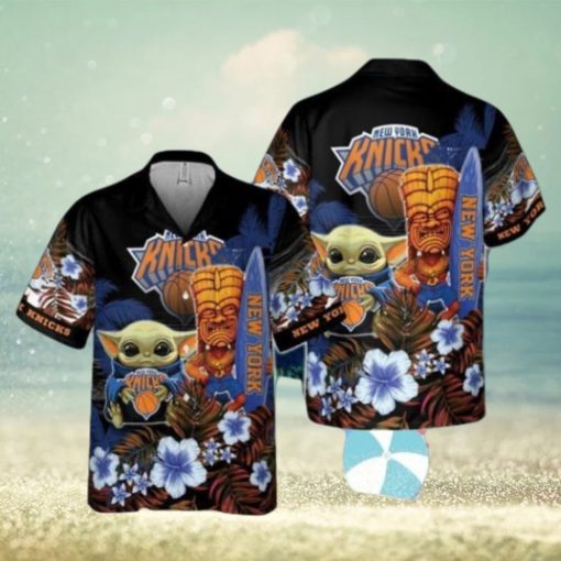 New York Knicks Baby Yoda National Basketball Hawaiian Shirt Association