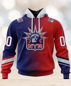 New York Rangers Hoodie Special Retro Gradient Design Hoodie