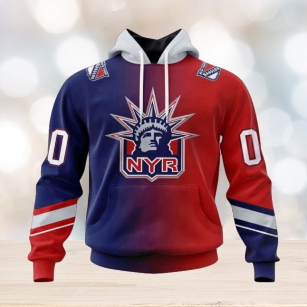 New York Rangers Hoodie Special Retro Gradient Design Hoodie New York Rangers Hoodie Special Retro Gradient Design Hoodie