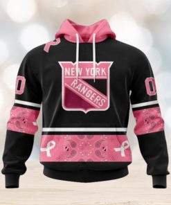 New York Rangers Hoodie Specialized Design In Classic Style With Paisley! WE WEAR PINK BREAST CANCER Hoodie