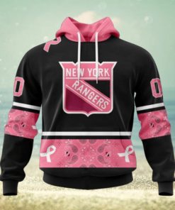New York Rangers Hoodie Specialized Design In Classic Style With Paisley! WE WEAR PINK BREAST CANCER Hoodie