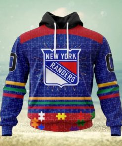 New York Rangers Hoodie Specialized Design With Fearless Aganst Autism Concept Hoodie
