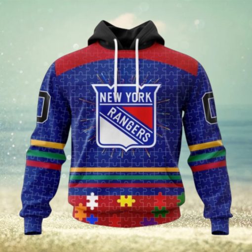 New York Rangers Hoodie Specialized Design With Fearless Aganst Autism Concept Hoodie