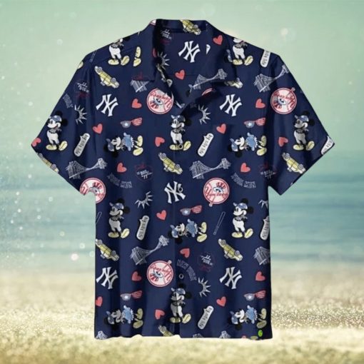 New York Yankees MLB 5 Hawaiian Graphic Print Short Sleeve Hawaiian Shirt