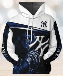 New York Yankees Nfl Football Mlb Skull 3d Hoodie