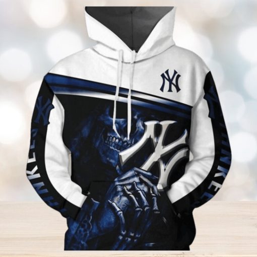 New York Yankees Nfl Football Mlb Skull 3d Hoodie