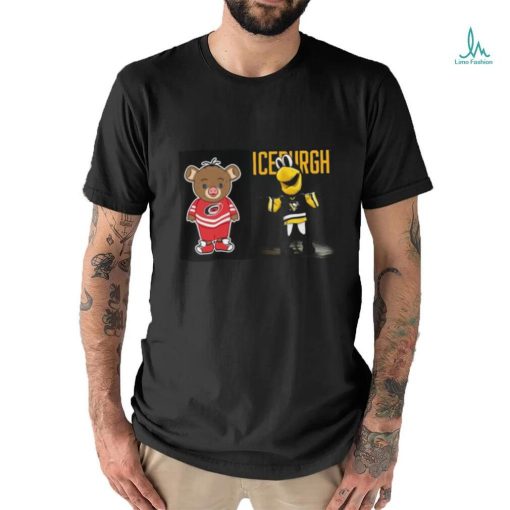 News Pittsburgh Penguins VS Carolina Hurricanes NHL 2024 mascot cartoon hockey shirt