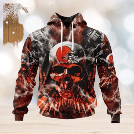 Nfl Cleveland Browns Special Expendables Skull Design Hoodie 3D All Over Print