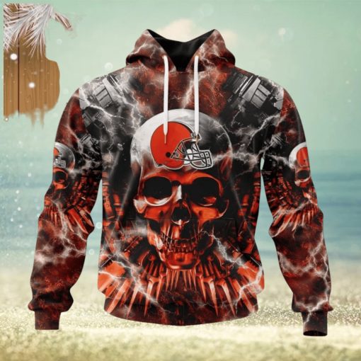 Nfl Cleveland Browns Special Expendables Skull Design Hoodie 3D All Over Print