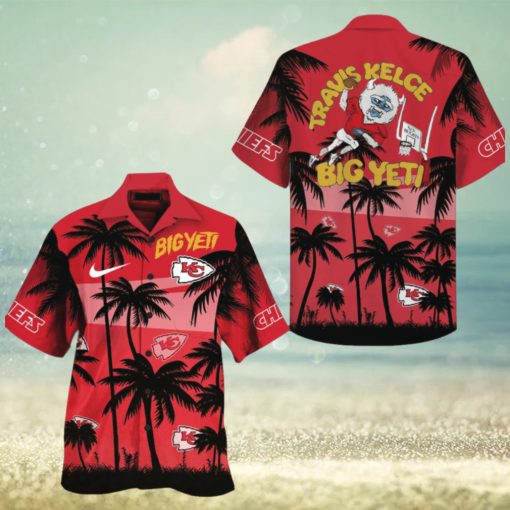 Nfl Kansas City Chiefs Hawaiian Shirt And Shorts Travis Kelce Big Yeti Aloha Summer Beach Shirt Football Gift Nike Super Bowl Kc Chiefs Button Up Shirts