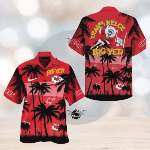 Nfl Kansas City Chiefs Hawaiian Shirt And Shorts Travis Kelce Big Yeti Aloha Summer Beach Shirt Football Gift Nike Super Bowl Kc Chiefs Button Up Shirts