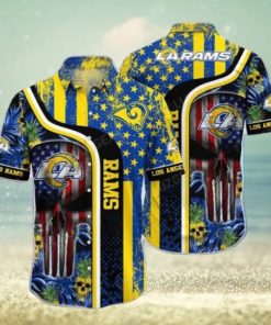 Nfl Los Angeles Rams Graphic Tropical Punisher Skull Trendy Hawaiian Shirt Aloha Shirt