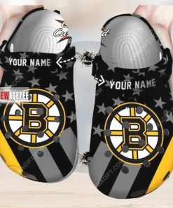 Nhl Boston Bruins Star Flag Custom Name Crocs Clog