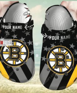 Nhl Boston Bruins Star Flag Custom Name Crocs Clog