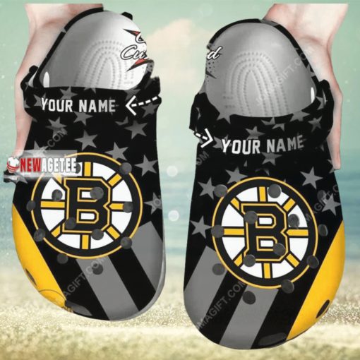 Nhl Boston Bruins Star Flag Custom Name Crocs Clog