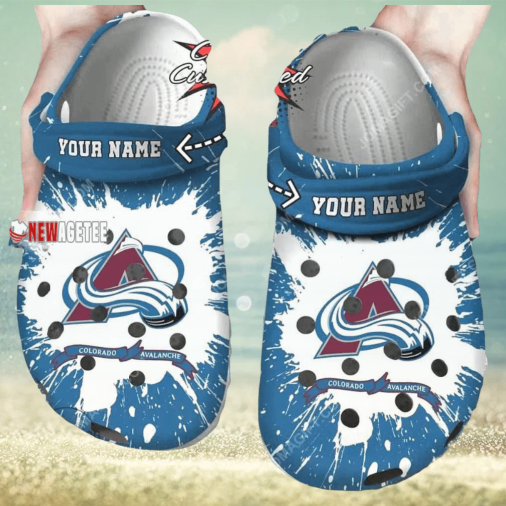 Nhl Colorado Avalanche Blue White Custom Name Crocs Clog Nhl Colorado Avalanche Blue White Custom Name Crocs Clog