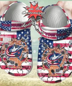 Nhl Columbus Blue Jackets American Flag Custom Name Crocs Clog