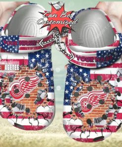 Nhl Detroit Red Wings American Flag Custom Name Crocs Clog, hoodie, sweater, long sleeve and tank top Nhl Detroit Red Wings American Flag Custom Name Crocs Clog