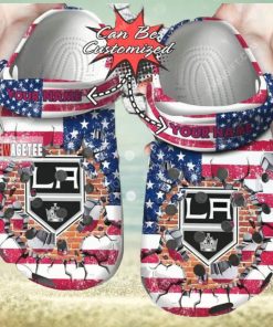 Nhl Los Angeles Kings American Flag Custom Name Crocs Clog, hoodie, sweater, long sleeve and tank top Nhl Los Angeles Kings American Flag Custom Name Crocs Clog