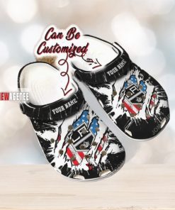 Nhl Los Angeles Kings Custom Name Black White Crocs Clog