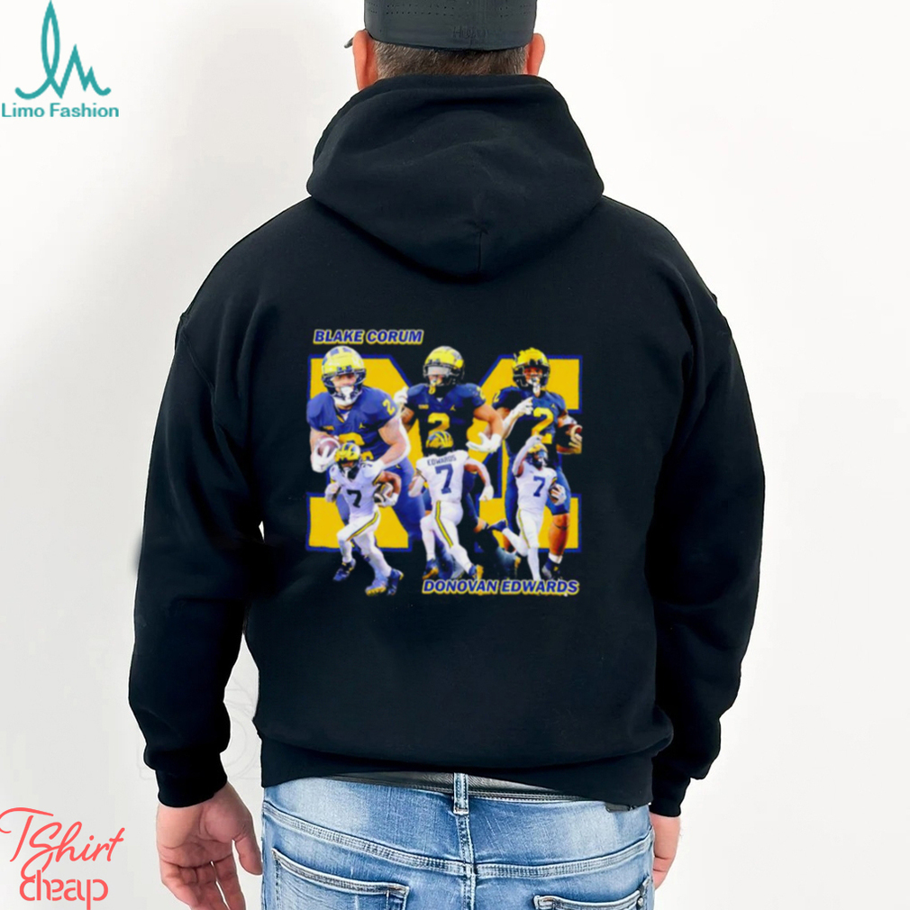 Nice blake Corum and Donovan Edwards Michigan Wolverines football graphic shirt Nice blake Corum and Donovan Edwards Michigan Wolverines football graphic shirt