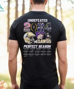 Nice washington huskies mascot undefeated 2024 go dawgs perfect season signatures shirt