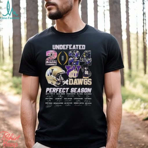 Nice washington huskies mascot undefeated 2024 go dawgs perfect season signatures shirt