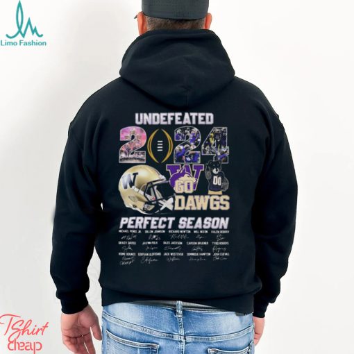 Nice washington huskies mascot undefeated 2024 go dawgs perfect season signatures shirt