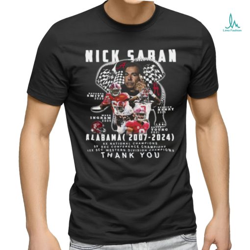 Nick Saban Alabama 2007 – 2024 Thank You T Shirt