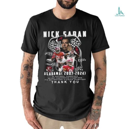 Nick Saban Alabama 2007 – 2024 Thank You T Shirt