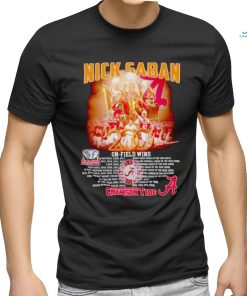 Nick Saban Alabama Crimson Tide 200 on field wins signature shirt