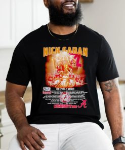 Nick Saban Alabama Crimson Tide 200 on field wins signature shirt
