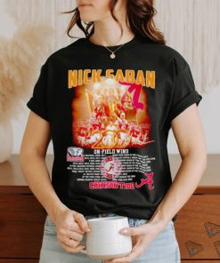 Nick Saban Alabama Crimson Tide 200 on field wins signature shirt