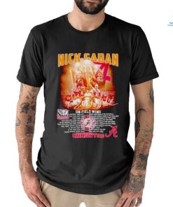 Nick Saban Alabama Crimson Tide 200 on field wins signature shirt