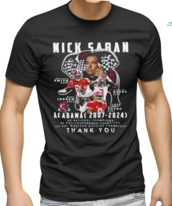 Nick Saban Alabama Crimson Tide 2007 2024 Thank You Shirt