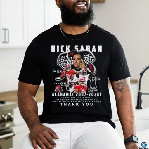 Nick Saban Alabama Crimson Tide 2007 2024 Thank You Shirt