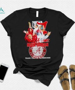 Nick Saban coach Alabama Crimson Tide 2007 2024 thanks you for the memories signature shirt