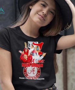 Nick Saban coach Alabama Crimson Tide 2007 2024 thanks you for the memories signature shirt, hoodie, sweater, long sleeve and tank top Nick Saban coach Alabama Crimson Tide 2007 2024 thanks you for the memories signature shirt