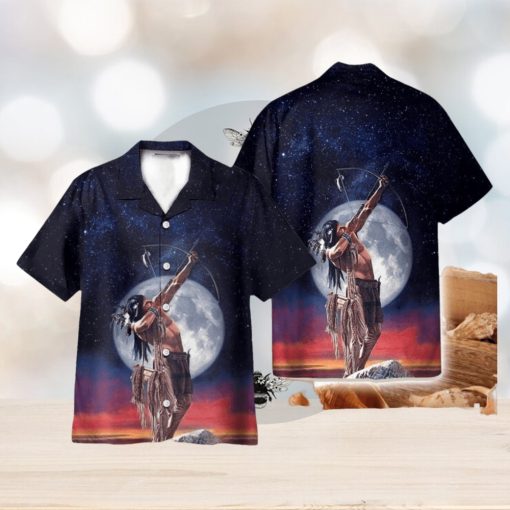 Night Hunting Amazing Native American 3D Hawaiian Shirt Holiday Gift